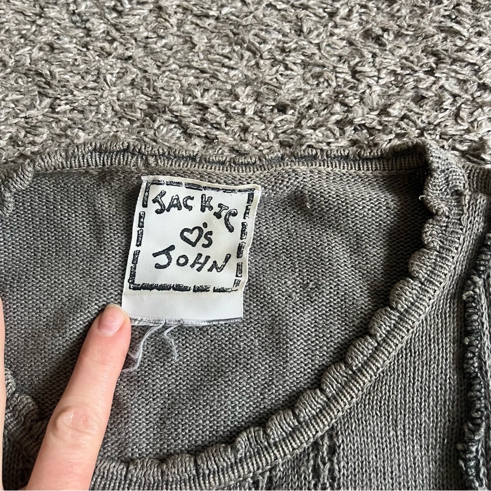 Jackie Loves John Patchwork Sweater Whimsigoth Ar… - image 6